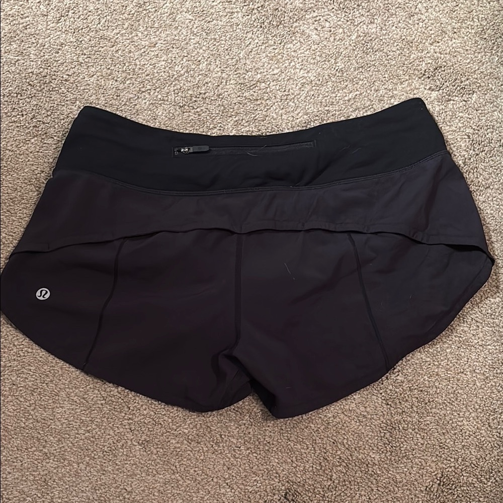 lululemon athletica Black Athletic Shorts with Curved Hem